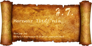 Hernesz Titánia névjegykártya